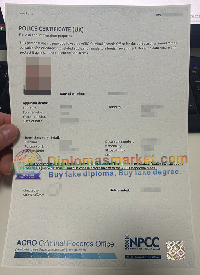 ACRO Police certificate