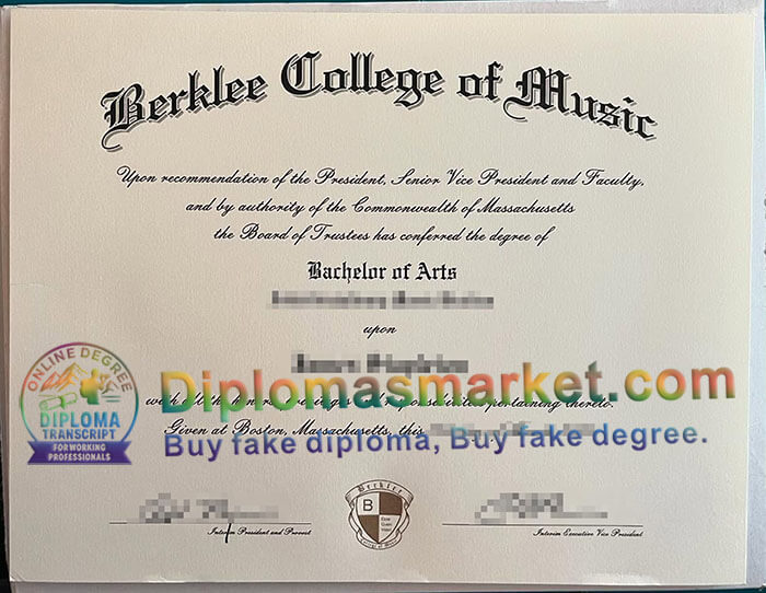 Berklee College of Music diploma