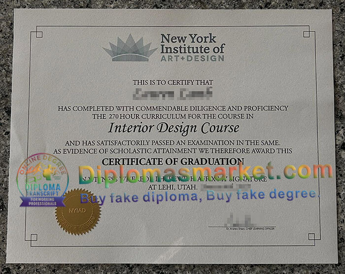 New York Institute of Art Design diploma