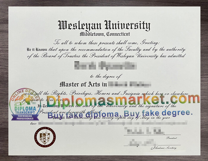 Wesleyan University degree