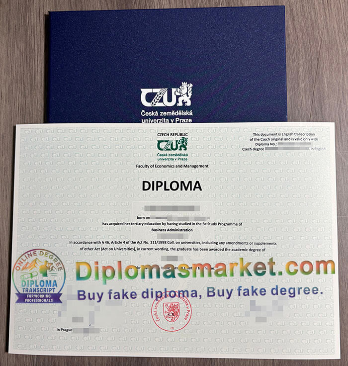 Czech University of Life Sciences Prague diploma