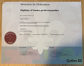 Copy Diplôme d’études professionnelles certificate from Québec