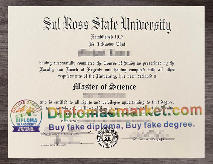 Sul Ross State University diploma