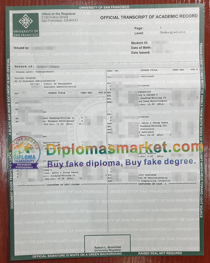 University of San Francisco degree