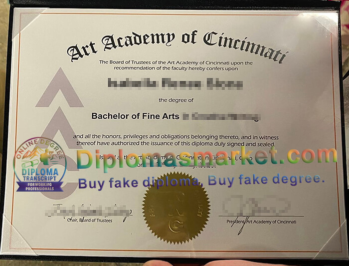 Art Academy of Cincinnati diploma
