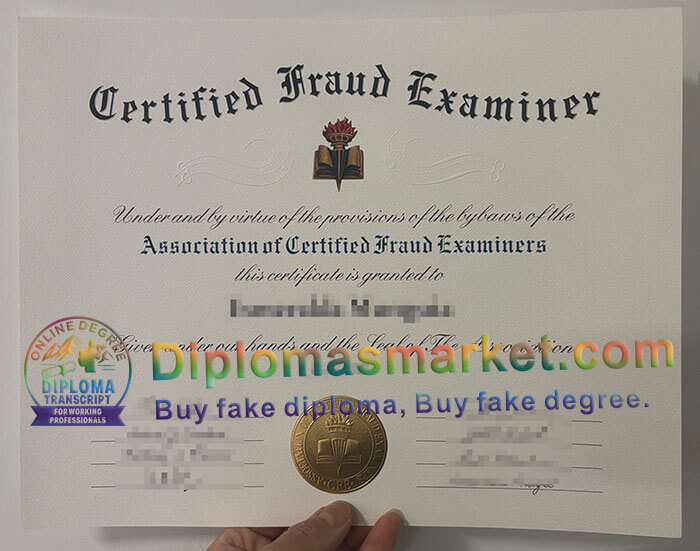 Certified Fraud Examiner certificate
