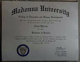 Order a phony Madonna University diploma certificate for a job.