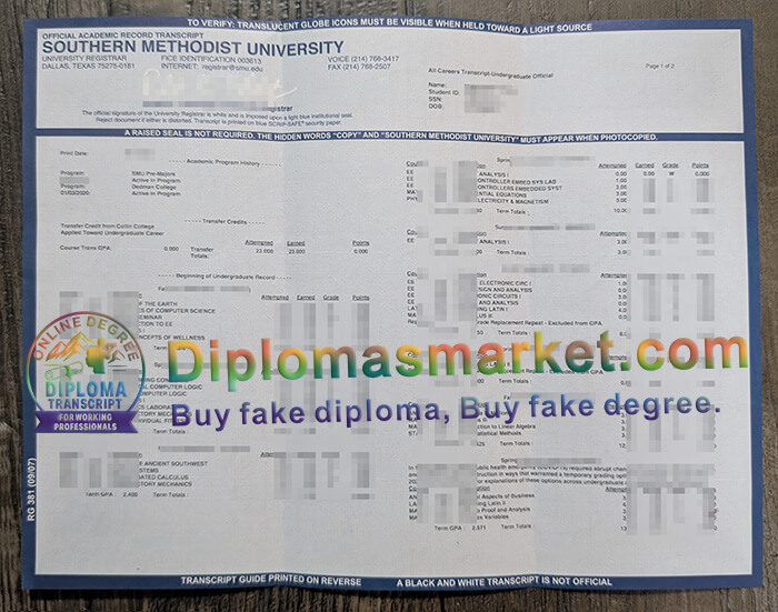 Southern Methodist University degree