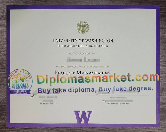 UW Professional Continuing Education certificate