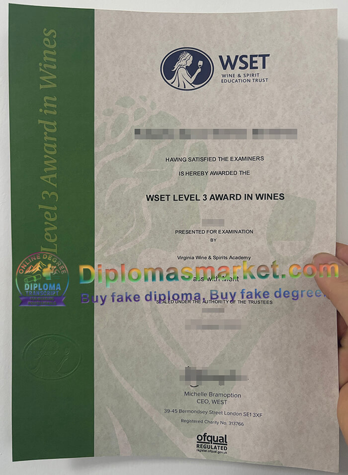WSET Level 3 Award Wines certificate