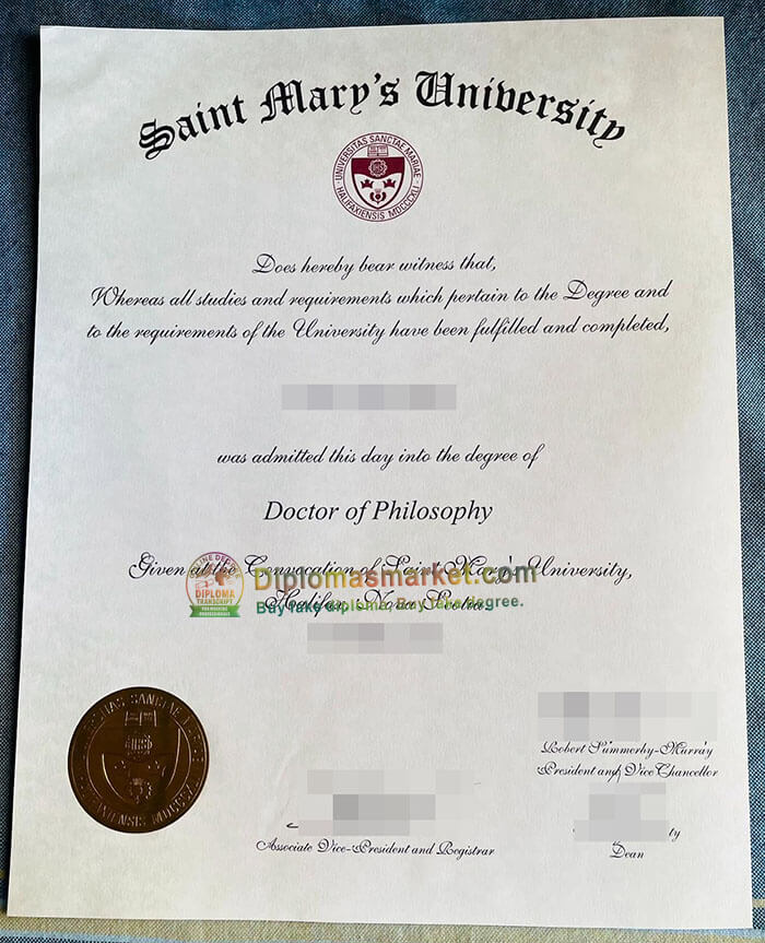Saint Mary's University certificate